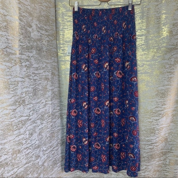 GAP Blue/Red Floral Print Maxi Skirt Size XS - Picture 7 of 14